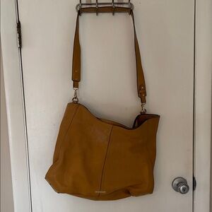 Vince Camuto Mustard Leather Shoulder Hobo Bag